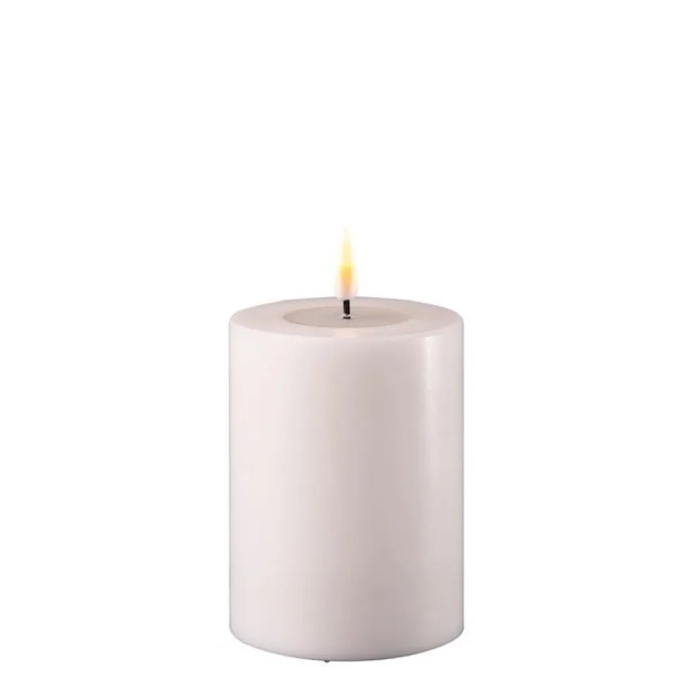Deluxe Homeart LED Stumpenkerze Real Flame weiß
