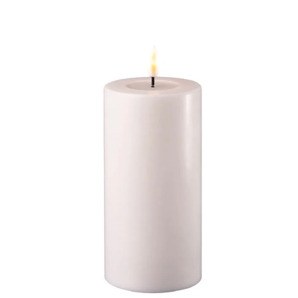 Deluxe Homeart LED Stumpenkerze Real Flame weiß