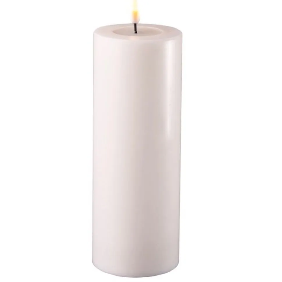 Deluxe Homeart LED Stumpenkerze Real Flame weiß