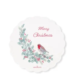 GreenGate Porzellan Untersetzer rund Leonora Merry Christmas