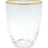 GreenGate Wasserglas Cutting mit Goldrand