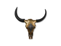 HSM Collection Büffelkopf Gold/Schwarz Metall