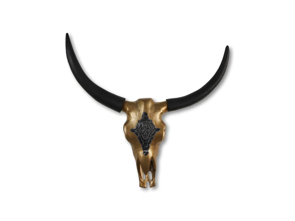 HSM Collection Büffelkopf Gold/Schwarz Metall