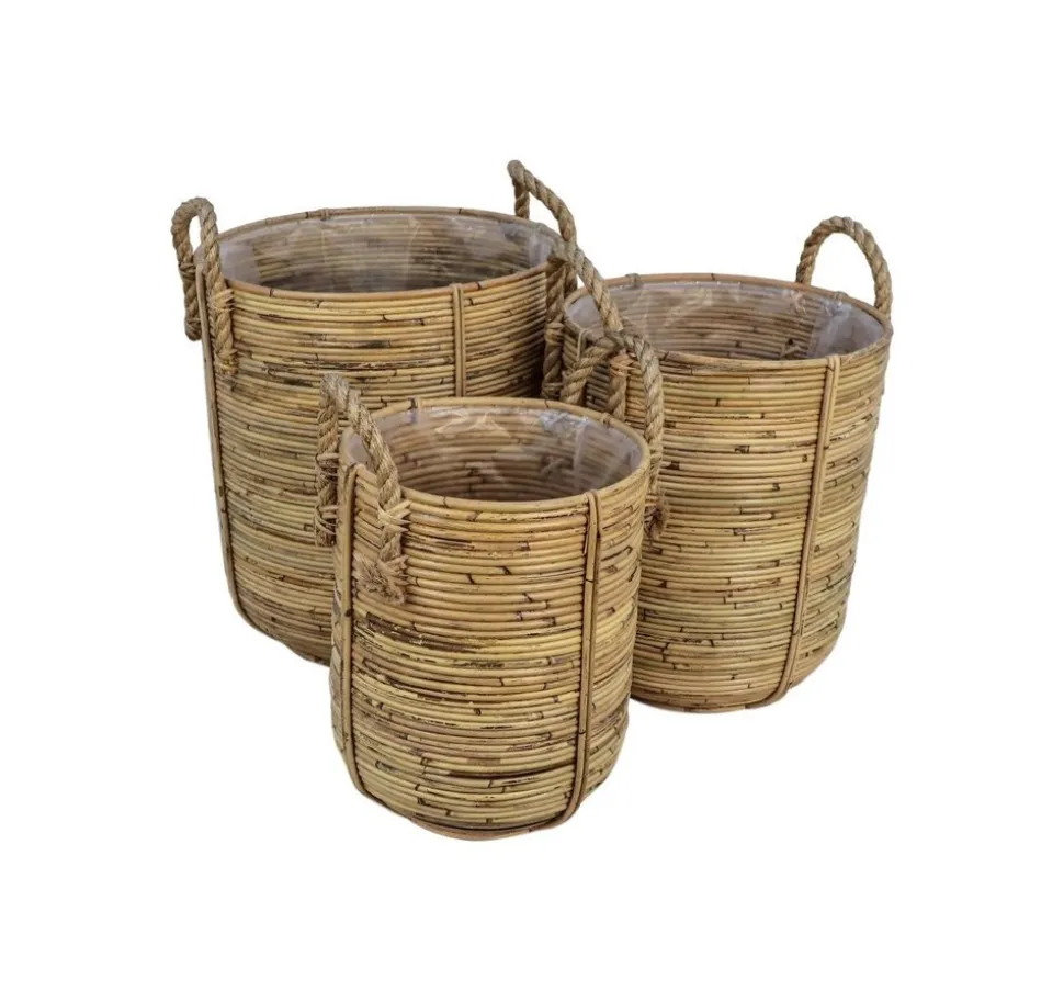 HSM Collection Korbset Kika Rattan 3er