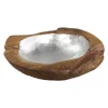 HSM Collection Obstschale Teakholz mit Aluminiumschale silber