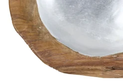 HSM Collection Obstschale Teakholz mit Aluminiumschale silber