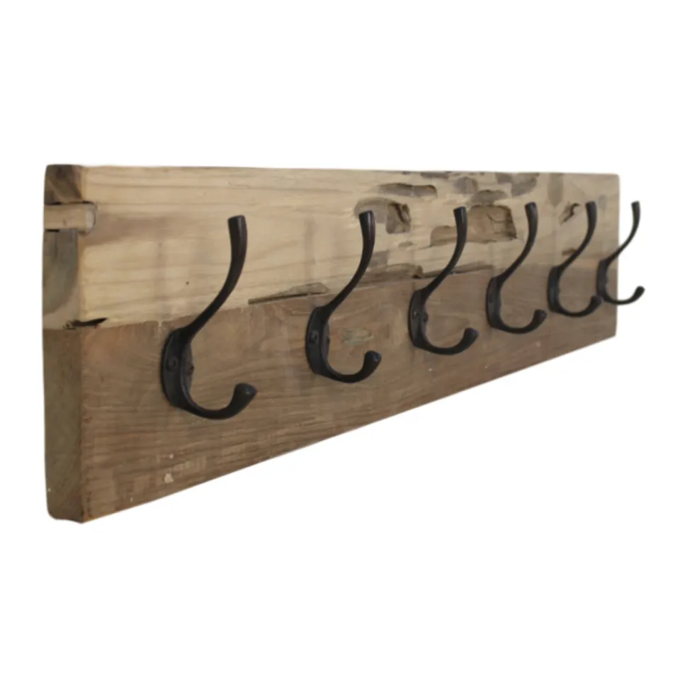 HSM Collection Wandgarderobe Natur Eisenbahnschwelle