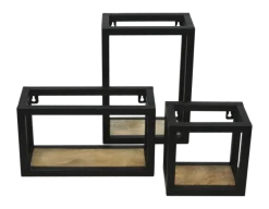 HSM Collection Wandregal Levels aus Mangoholz und Eisen