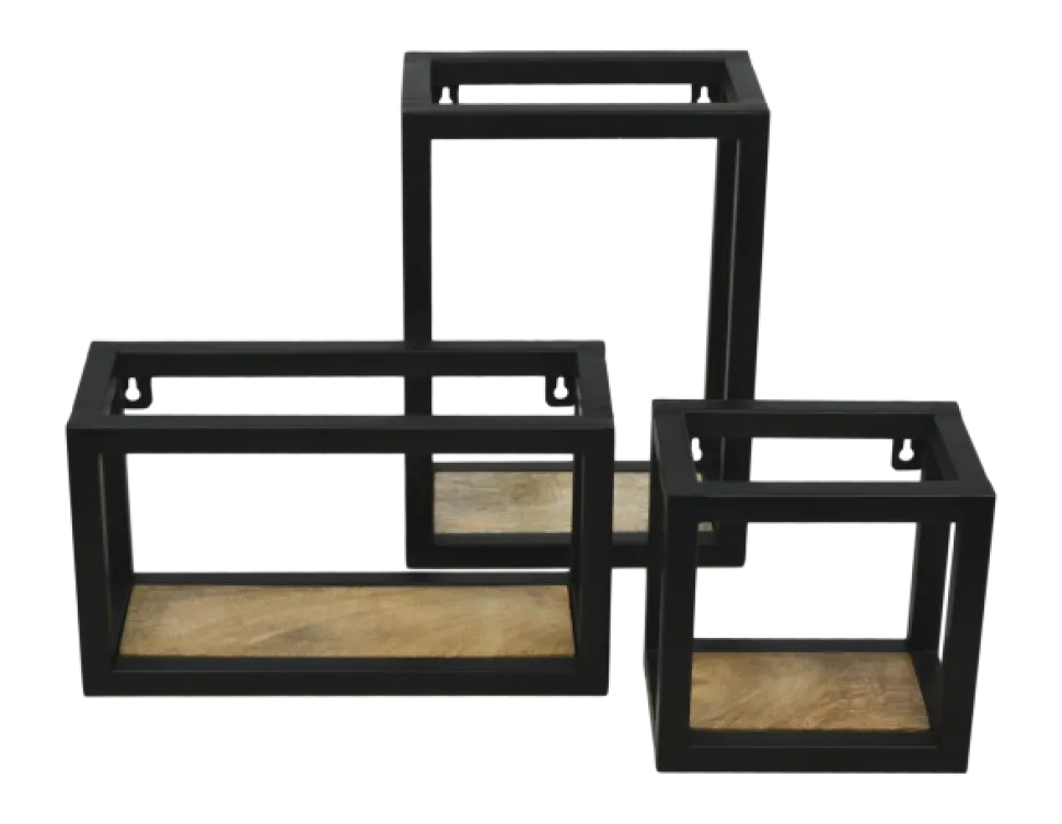 HSM Collection Wandregal Levels aus Mangoholz und Eisen