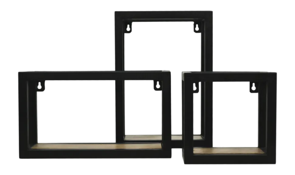 HSM Collection Wandregal Levels aus Mangoholz und Eisen