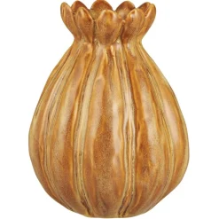 IB Laursen Blumenvase mit unregelmäßigen Rillen clay