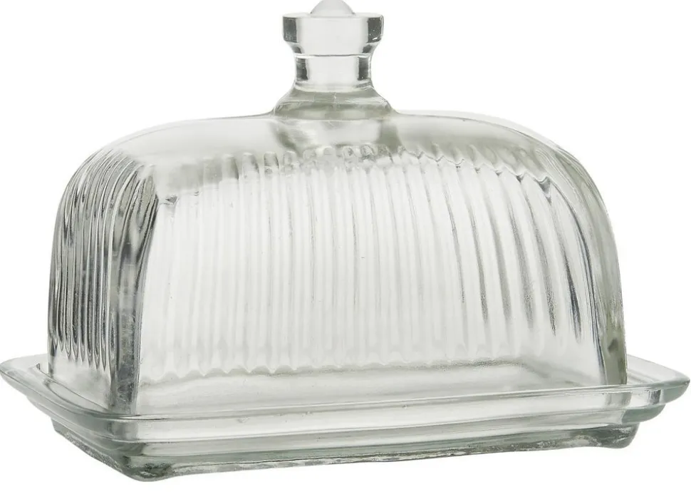 IB Laursen Butterbox aus Glas mit Rillen