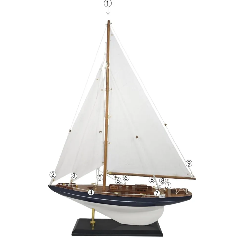 IB Laursen Deko Segelschiff mit leinenfarbigen Segeln