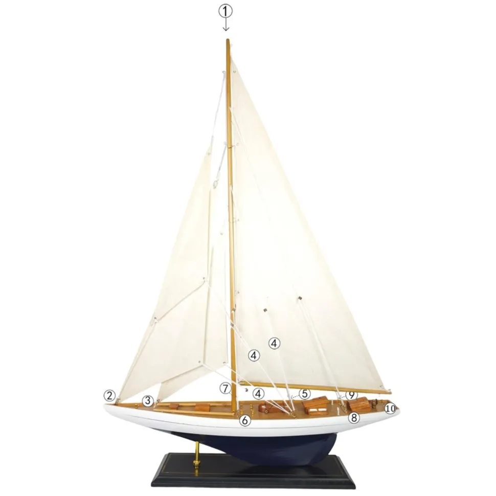 IB Laursen Deko Segelschiff mit leinenfarbigen Segeln