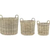 IB Laursen 3er Korbsatz Rattan mit 2 Henkeln
