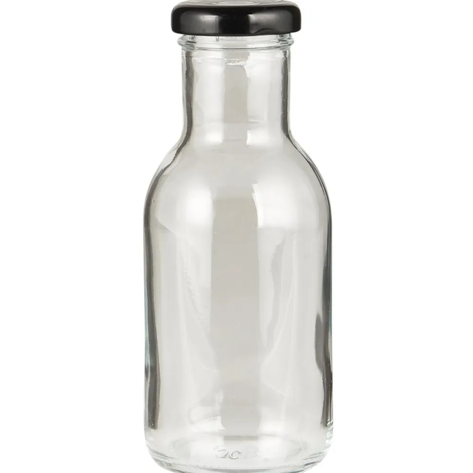 IB Laursen Glas-Flasche mit schwarzem Schraubdeckel