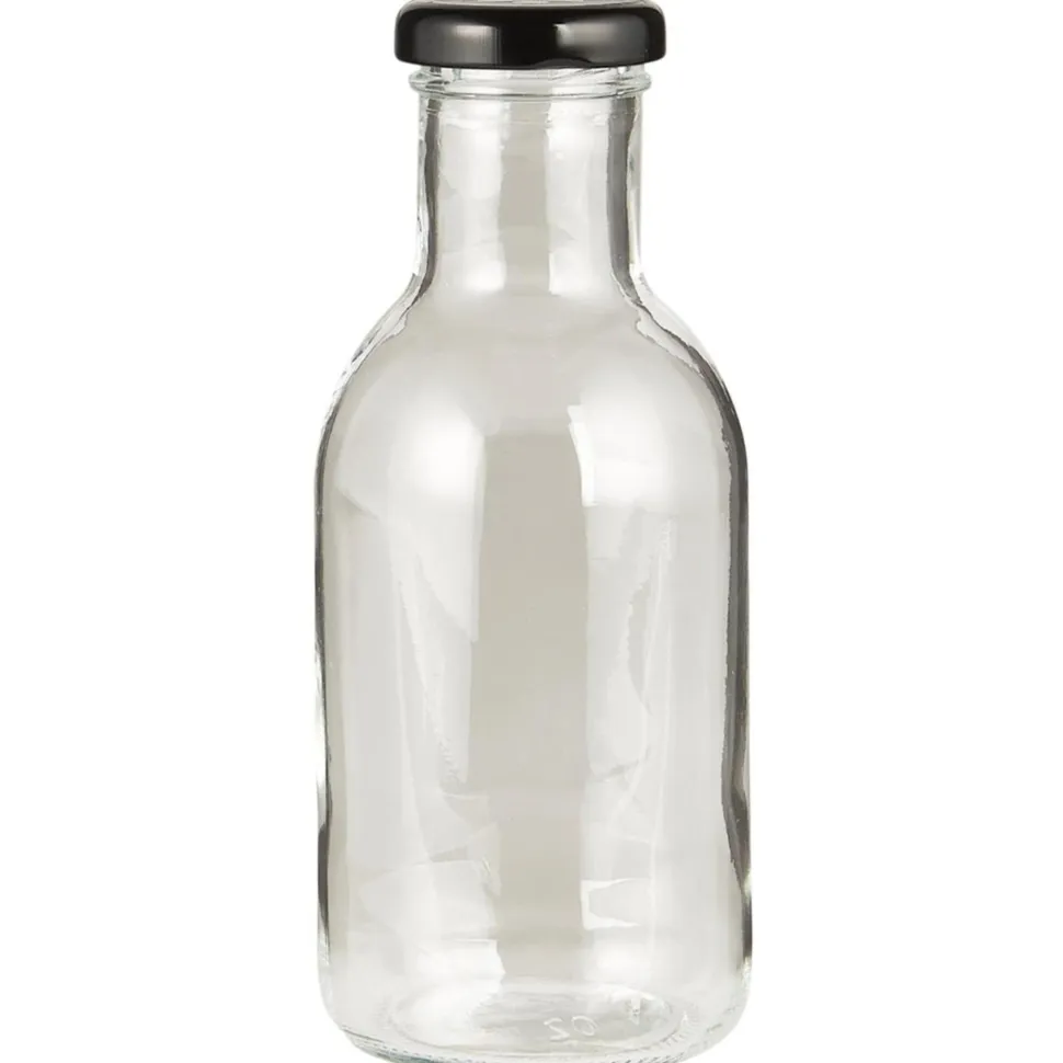 IB Laursen Glas-Flasche mit schwarzem Schraubdeckel