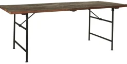 IB Laursen Langer Tisch Unika mit Holzplatte und Metallgestell
