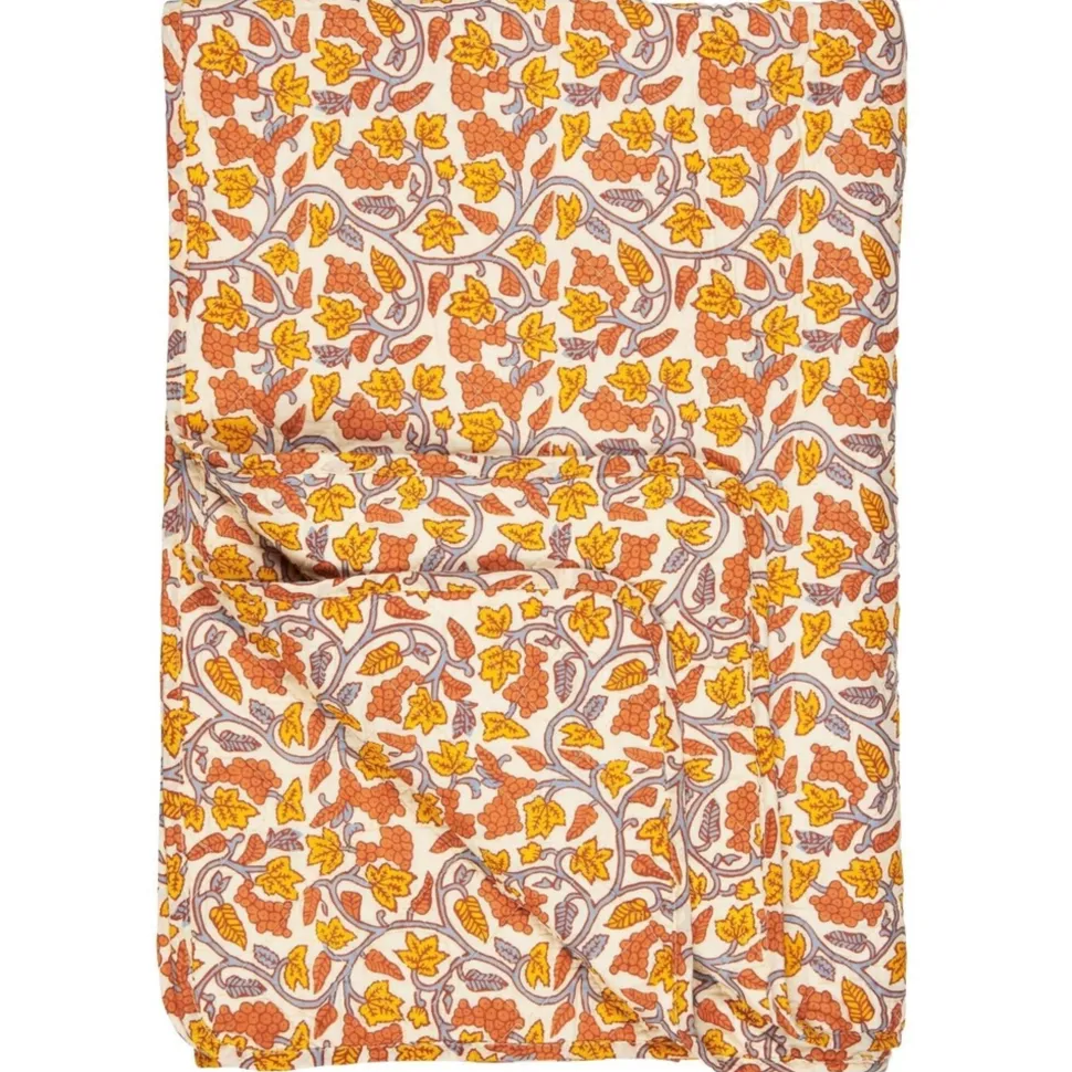 IB Laursen Quilt mit gelben und orangefarbenen Weinreben