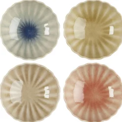 Ib Laursen Steingut Schale Blumenförmig 4er Set