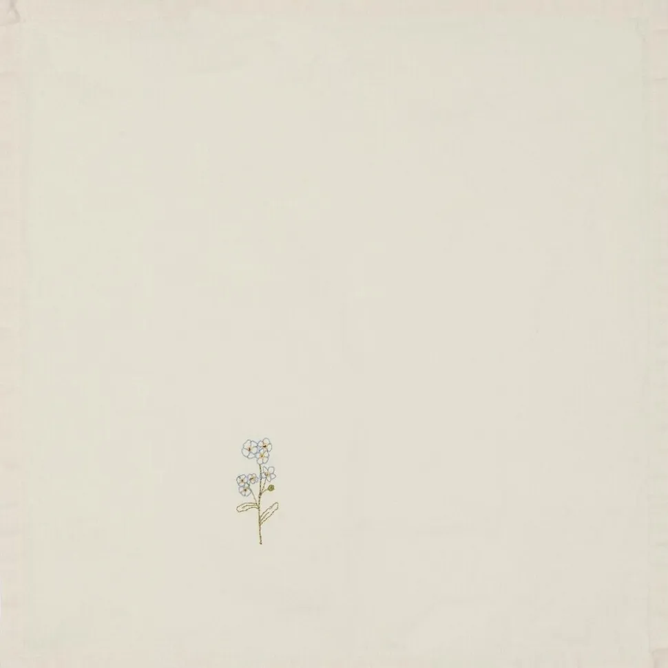 IB Laursen Stoffserviette Flora mit aufgestickten Blumen