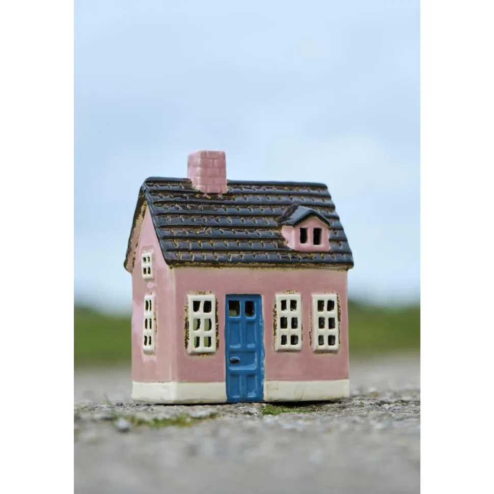 IB Laursen Teelicht Haus aus Keramik My Home Town rosa