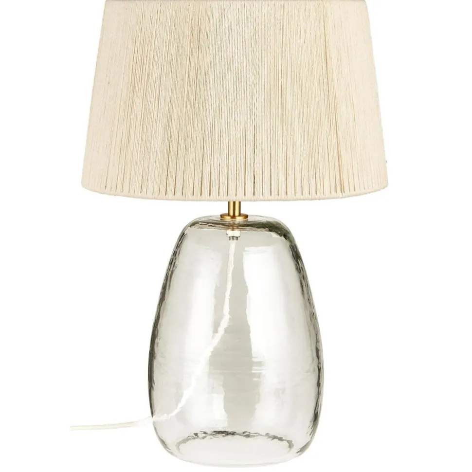 IB Laursen Tischlampe Congo Glas mit Juteschirm