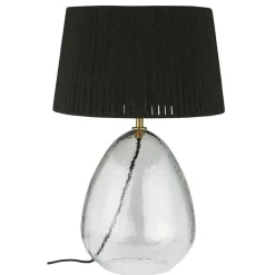 IB Laursen Tischlampe Kairo Glas mit Juteschirm