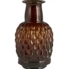 IB Laursen Vase mit langem Hals Karomuster mundgeblasen