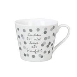 Krasilnikoff Happy Cup Tasse Das Leben ist viel besser mit Konfetti