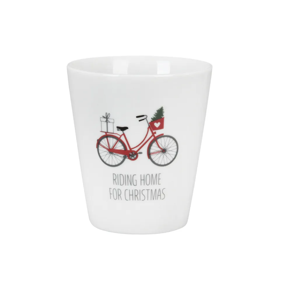 Krasilnikoff Happy Mug Becher Riding Home for Christmas Bike