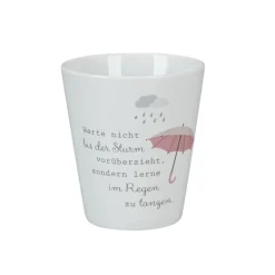 Krasilnikoff Happy Mug, Warte nicht bis der Sturm vorüberzieht