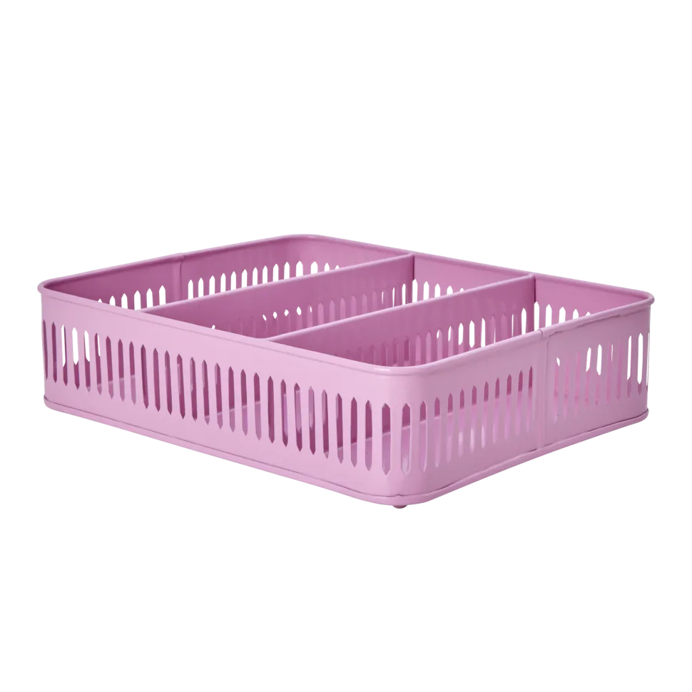 RICE Besteck Korb aus Metall, pink