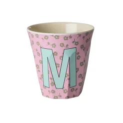 RICE Buchstaben-Becher mit Blumen Medium