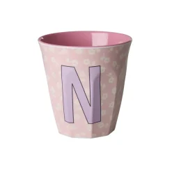 RICE Buchstaben-Becher mit Blumen Medium