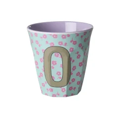 RICE Buchstaben-Becher mit Blumen Medium