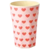 RICE Großer Melamin Becher Sweet Hearts