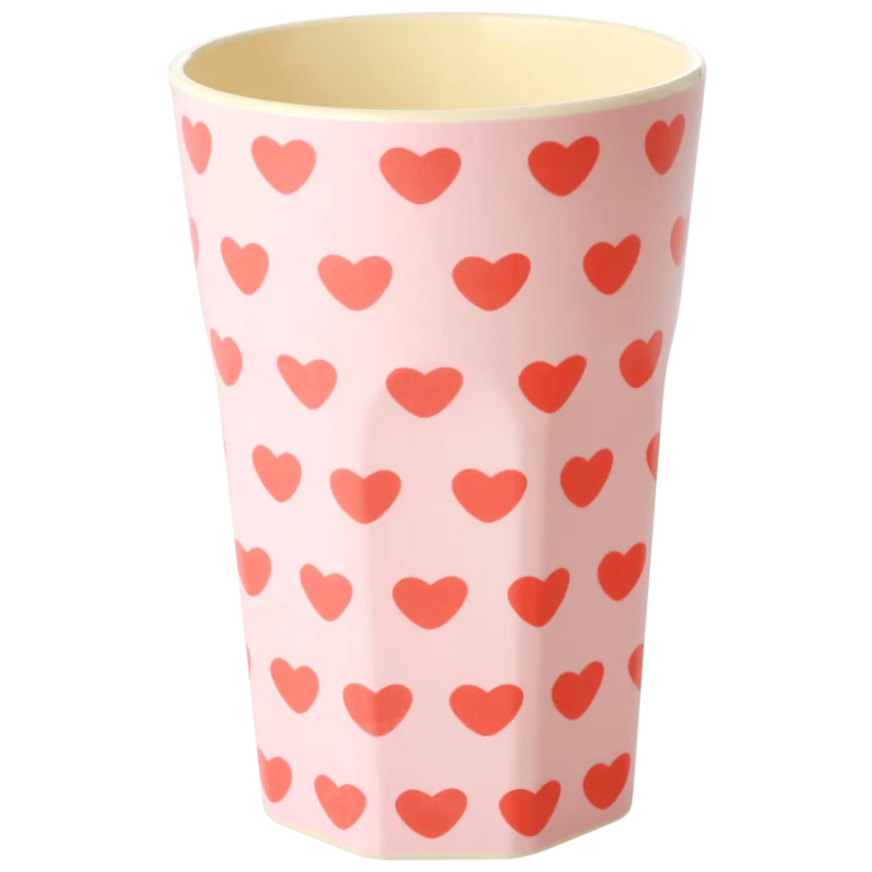 RICE Großer Melamin Becher Sweet Hearts