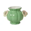 RICE Handbemalte Keramik Vase mit Blumenhenkel