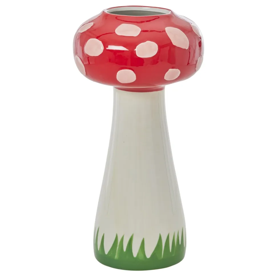 RICE Handbemalte Pilz Keramik Vase