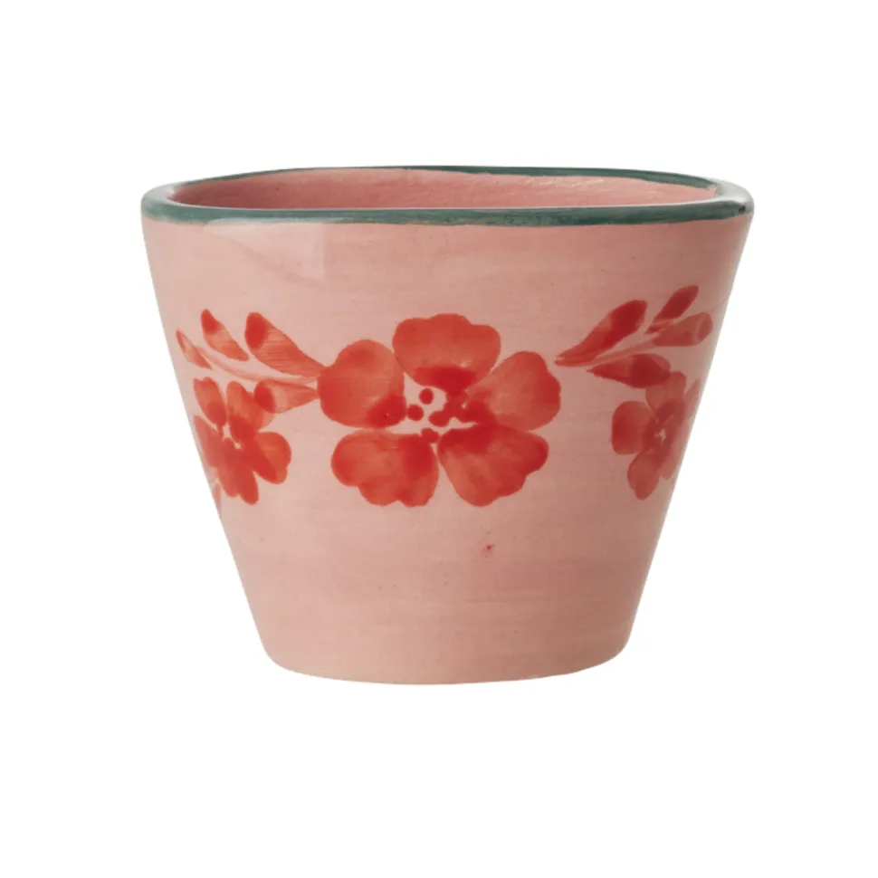 RICE Keramik Espressotasse Handbemalt Blumenmuster