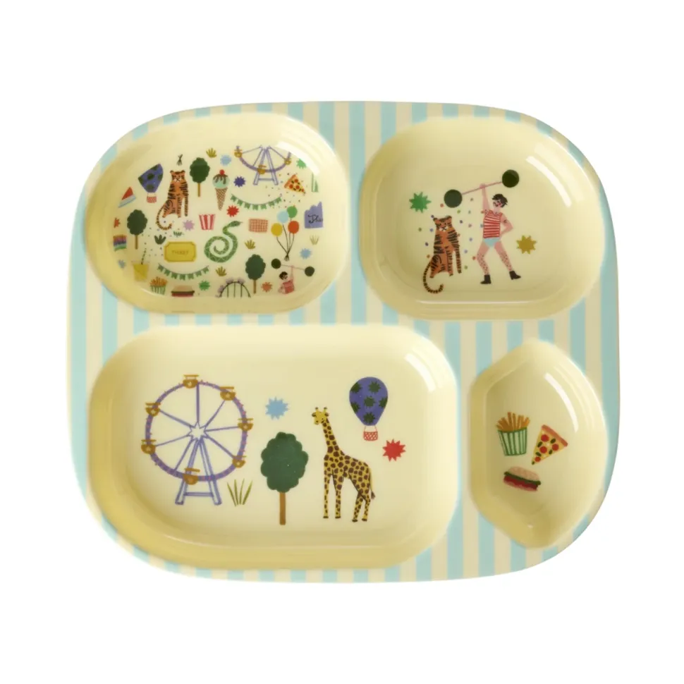 RICE Kinderteller mit 4er Einteilung Fun Fair