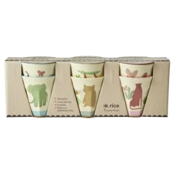 RICE Kleine Melamin Becher Sweet Jungle Print - 6er Set