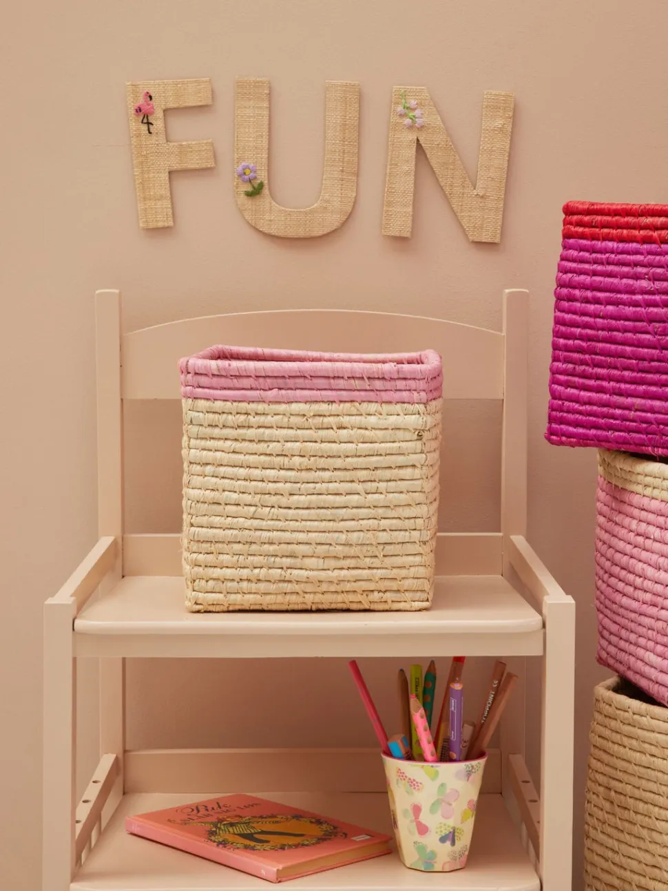RICE Kleiner Raffia Korb
