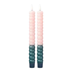 RICE LED Kerzen Twisted 2er