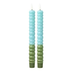 RICE LED Kerzen Twisted 2er