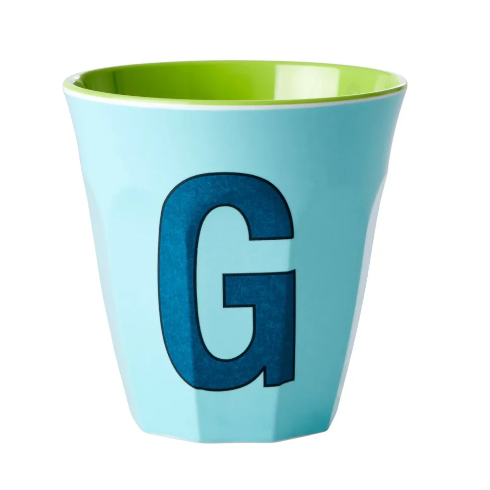 RICE Melamin Becher Buchstaben
