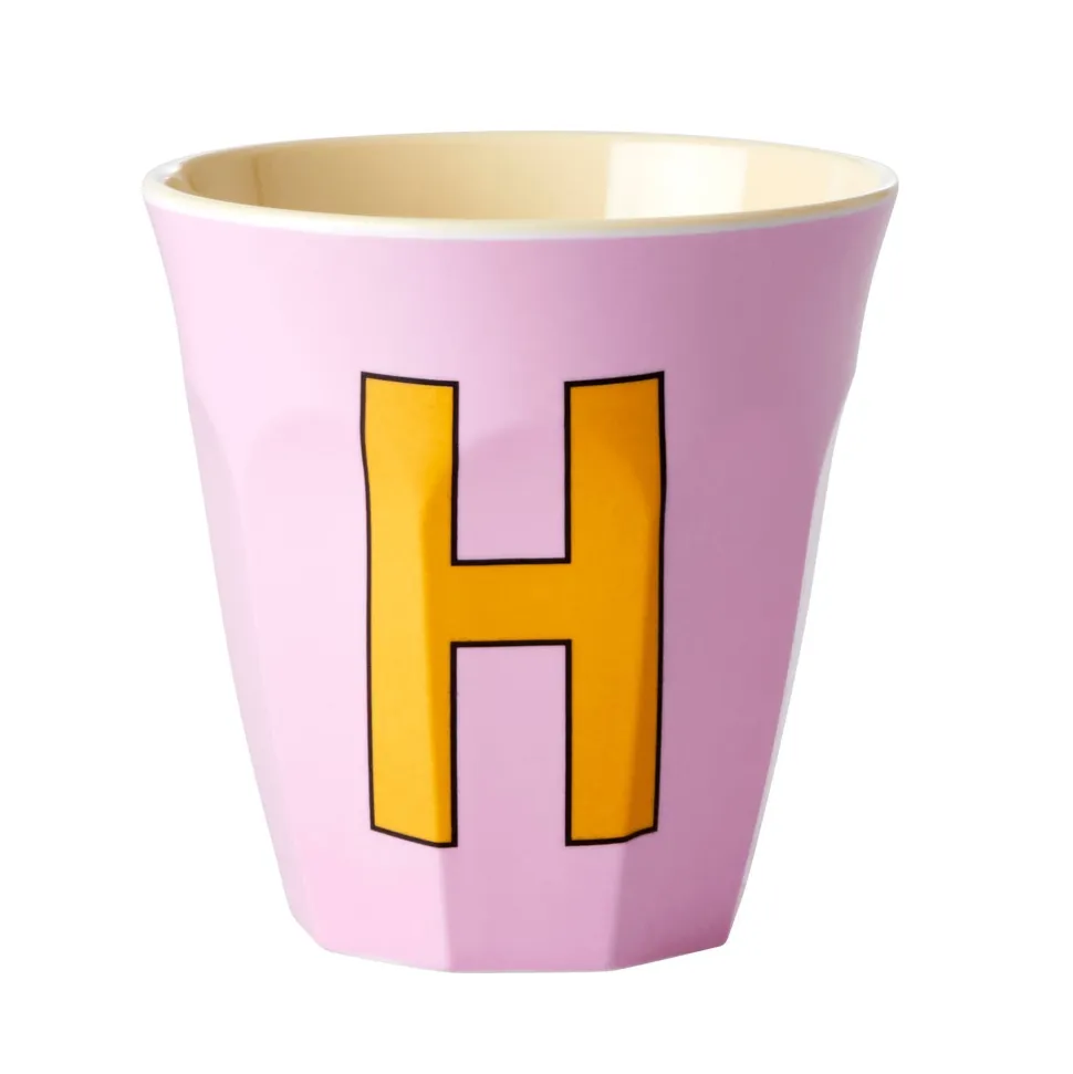 RICE Melamin Becher Buchstaben