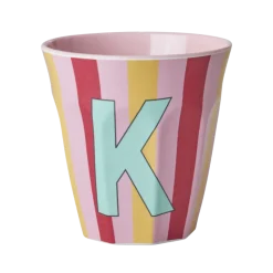 RICE Melamin Buchstabenbecher gestreift