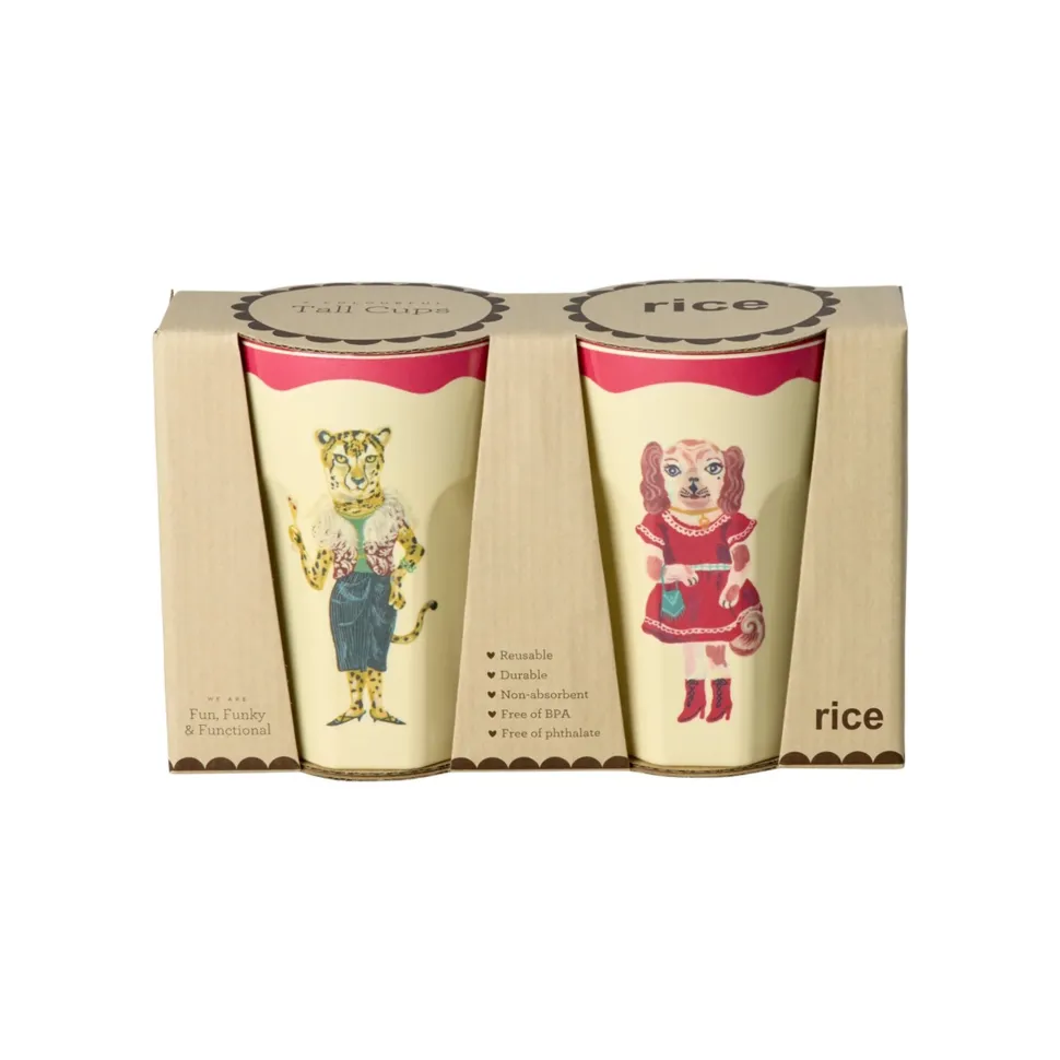 RICE Melamin Hohe Becher Nathalie Lété 2er Pack